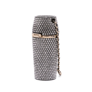 Chanel Crystal Lipstick Case on Chain Black