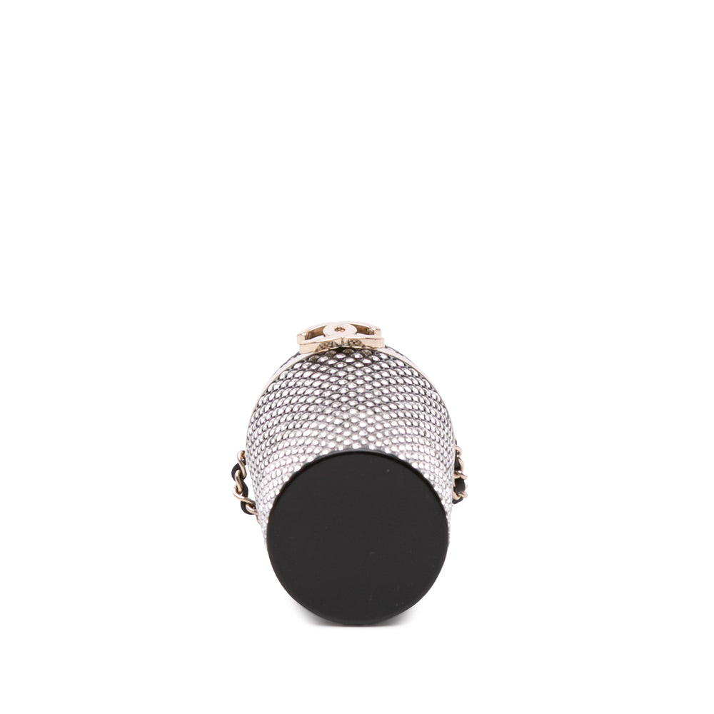 Chanel Crystal Lipstick Case on Chain Black