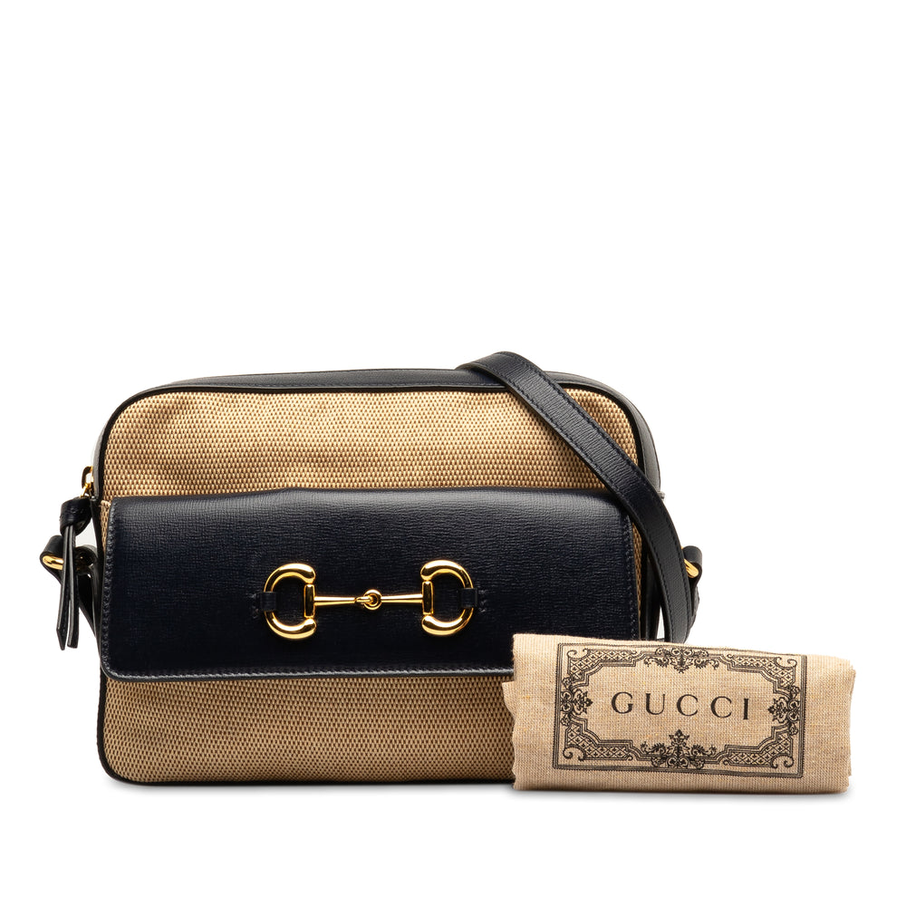 Gucci Horsebit 1955 Flap Pocket Camera Bag Brown