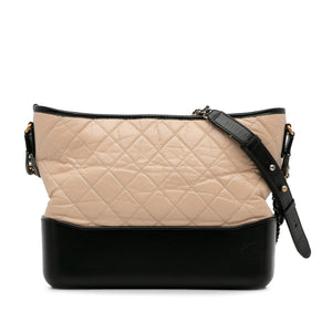 Chanel Medium Bicolor Lambskin Gabrielle Crossbody Brown