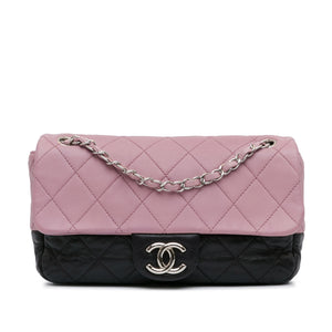 Chanel Medium Bicolor Lambskin and Calfskin CC Chain Flap Pink