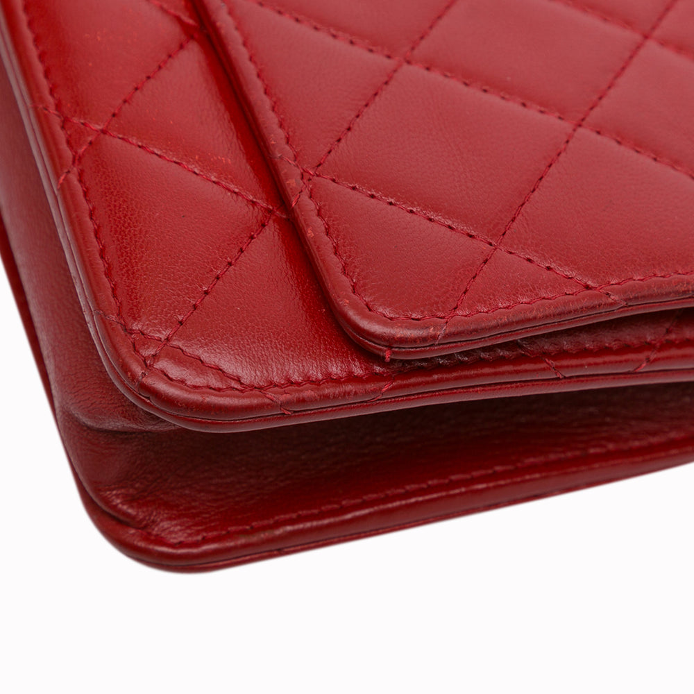 Chanel Classic Lambskin Wallet on Chain Red