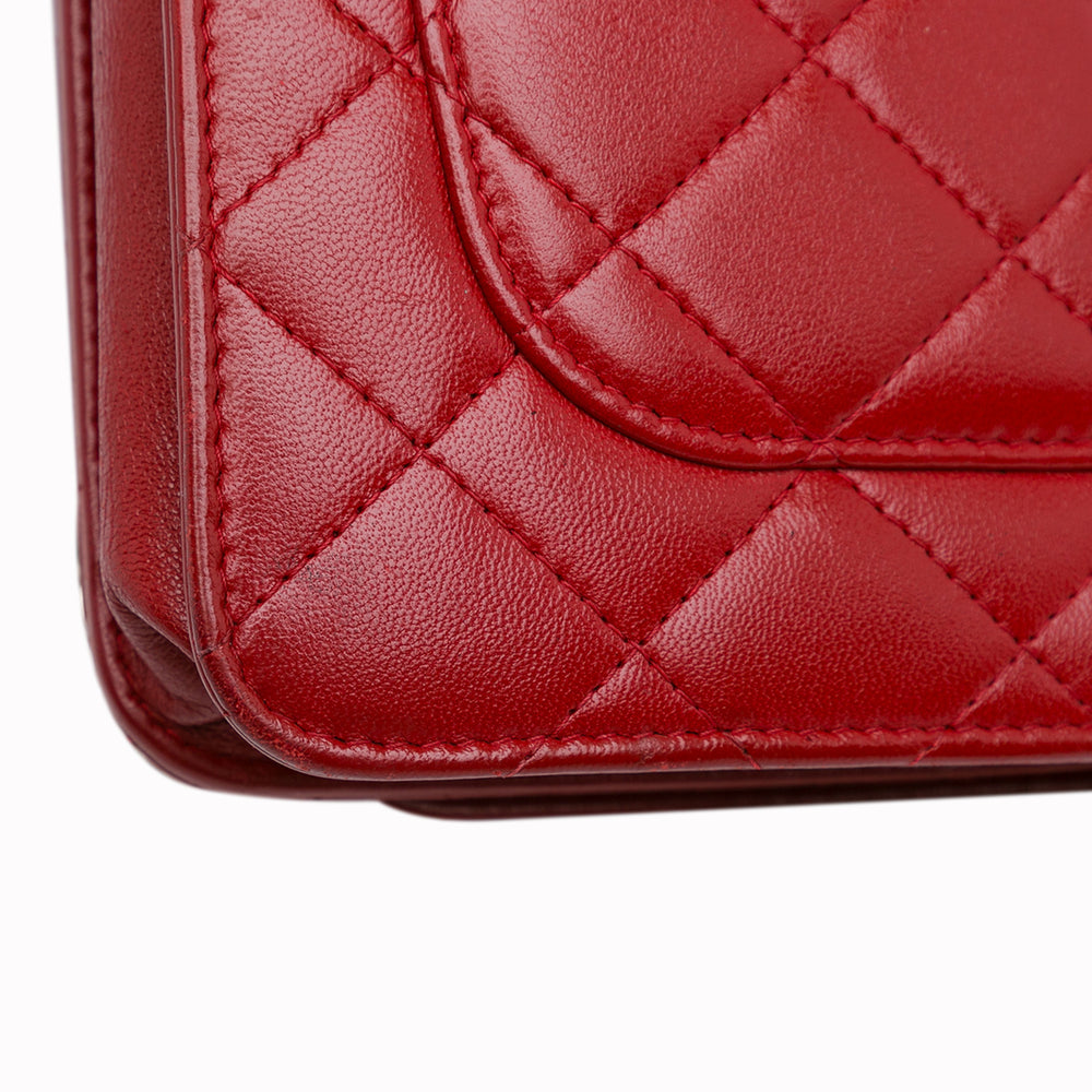 Chanel Classic Lambskin Wallet on Chain Red