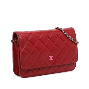 Chanel Classic Lambskin Wallet on Chain Red