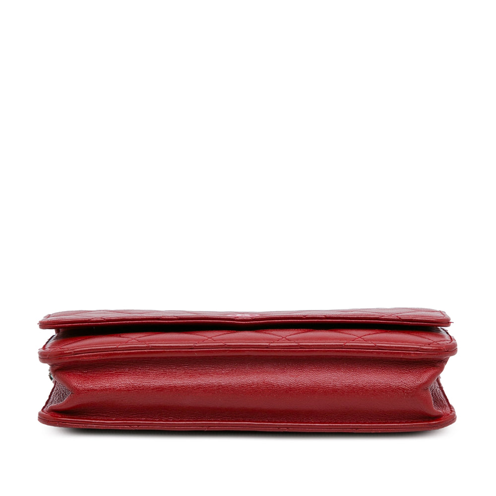 Chanel Classic Lambskin Wallet on Chain Red