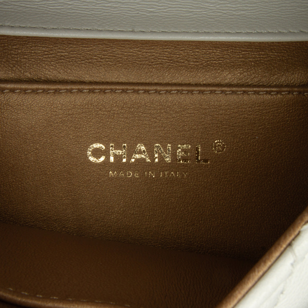 Chanel Small Lambskin Chic Pearls Flap White