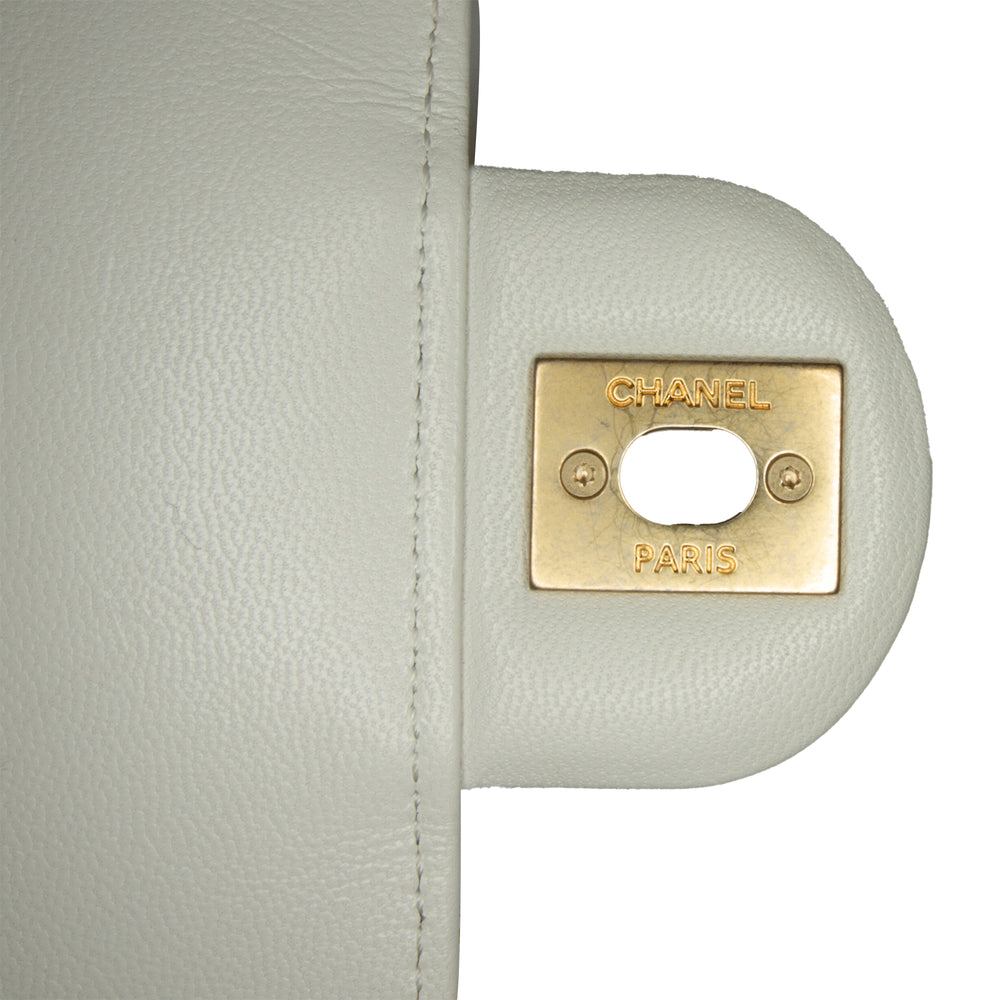 Chanel Small Lambskin Chic Pearls Flap White