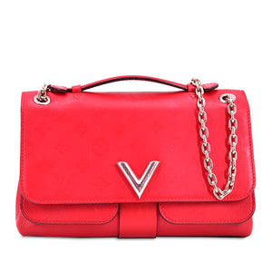 Louis Vuitton Monogram Cuir Plume Ecume Very Chain Bag Red