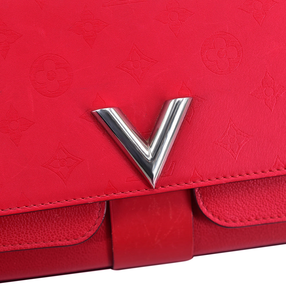 Louis Vuitton Monogram Cuir Plume Ecume Very Chain Bag Red