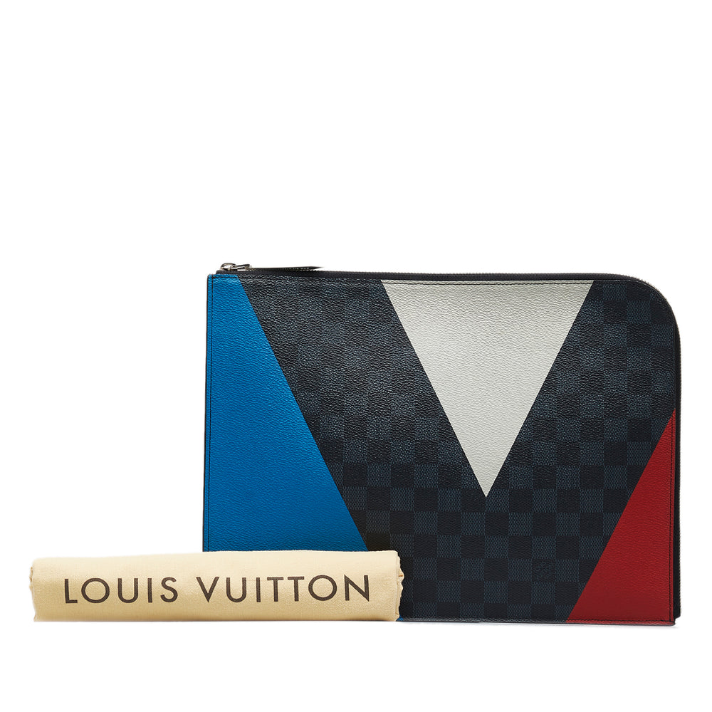 Louis Vuitton Damier Cobalt Americas Cup Pochette Jour GM Blue