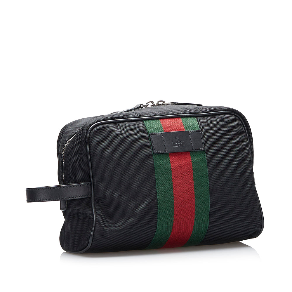 Gucci Techno Web Clutch Black