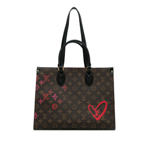 Louis Vuitton Limited Edition Monogram Fall In Love OntheGo Tote MM Brown