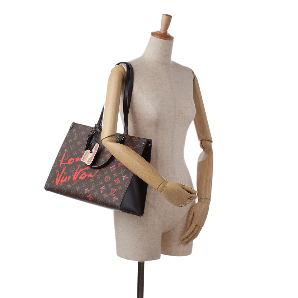 Louis Vuitton Limited Edition Monogram Fall In Love OntheGo Tote MM Brown