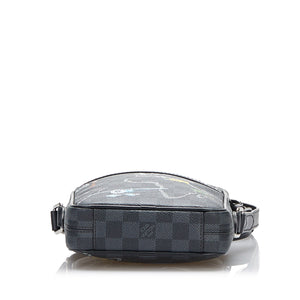 Louis Vuitton Damier Graphite Renaissance Map Danube Slim PM Black