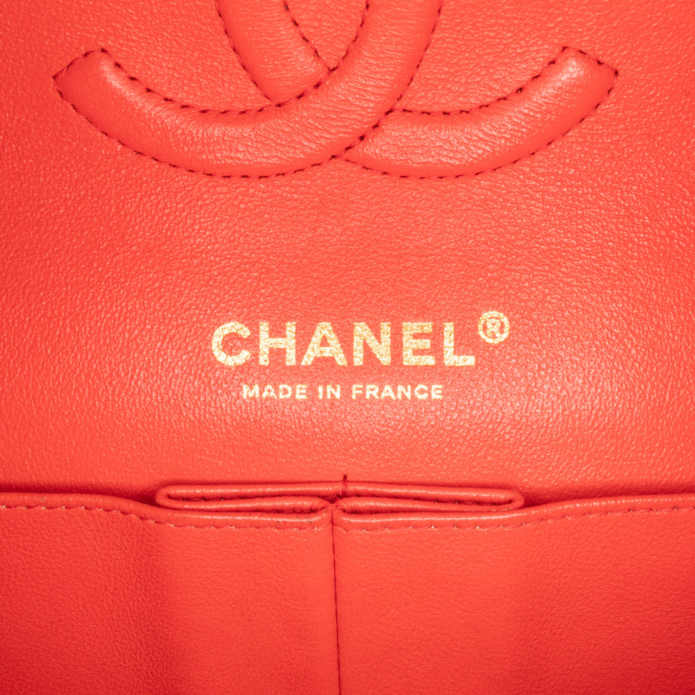 Chanel Medium Classic Lambskin Double Flap Red