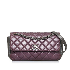 Chanel Glazed Matelasse Portobello Flap Bag Purple