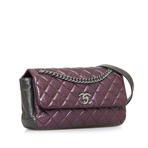 Chanel Glazed Matelasse Portobello Flap Bag Purple