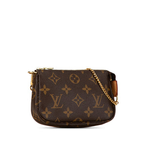 Louis Vuitton Monogram Mini Pochette Accessoires Brown