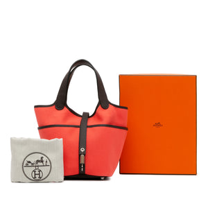 Hermès Toile Goeland Swift Cargo Picotin Lock 18 Red