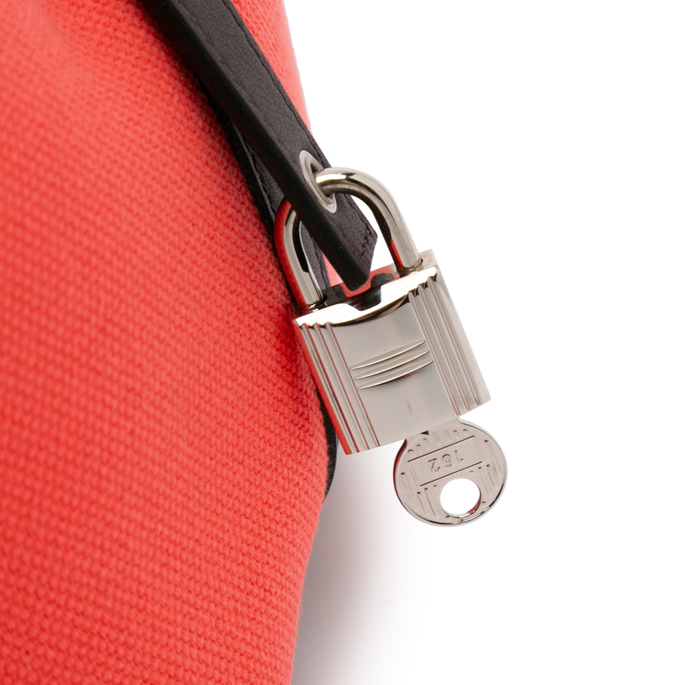 Hermès Toile Goeland Swift Cargo Picotin Lock 18 Red