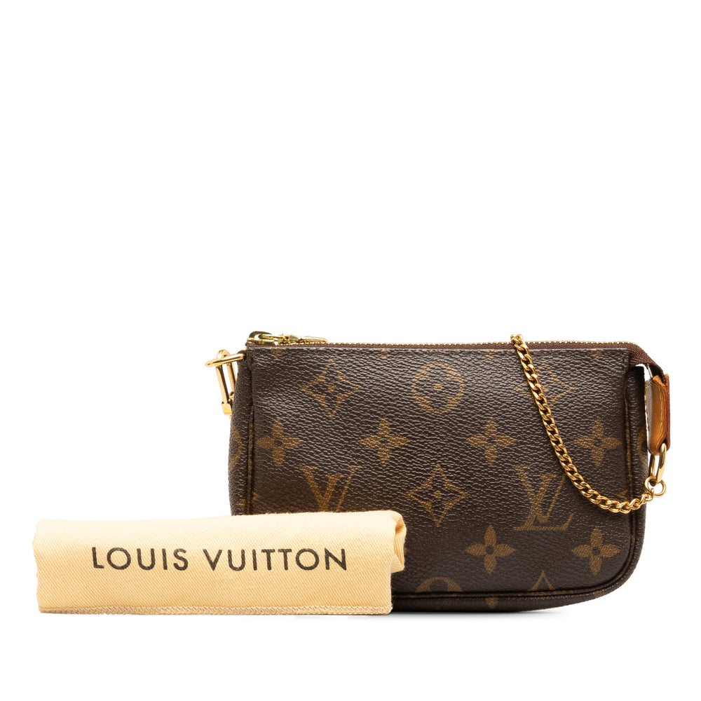 Louis Vuitton Monogram Mini Pochette Accessoires Brown