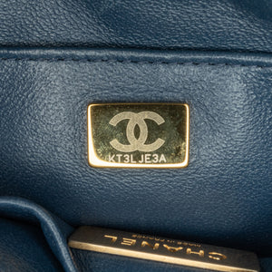 Chanel Mini Lambskin CC Crystal Full flap Blue