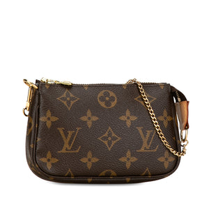 Louis Vuitton Monogram Mini Pochette Accessoires Brown