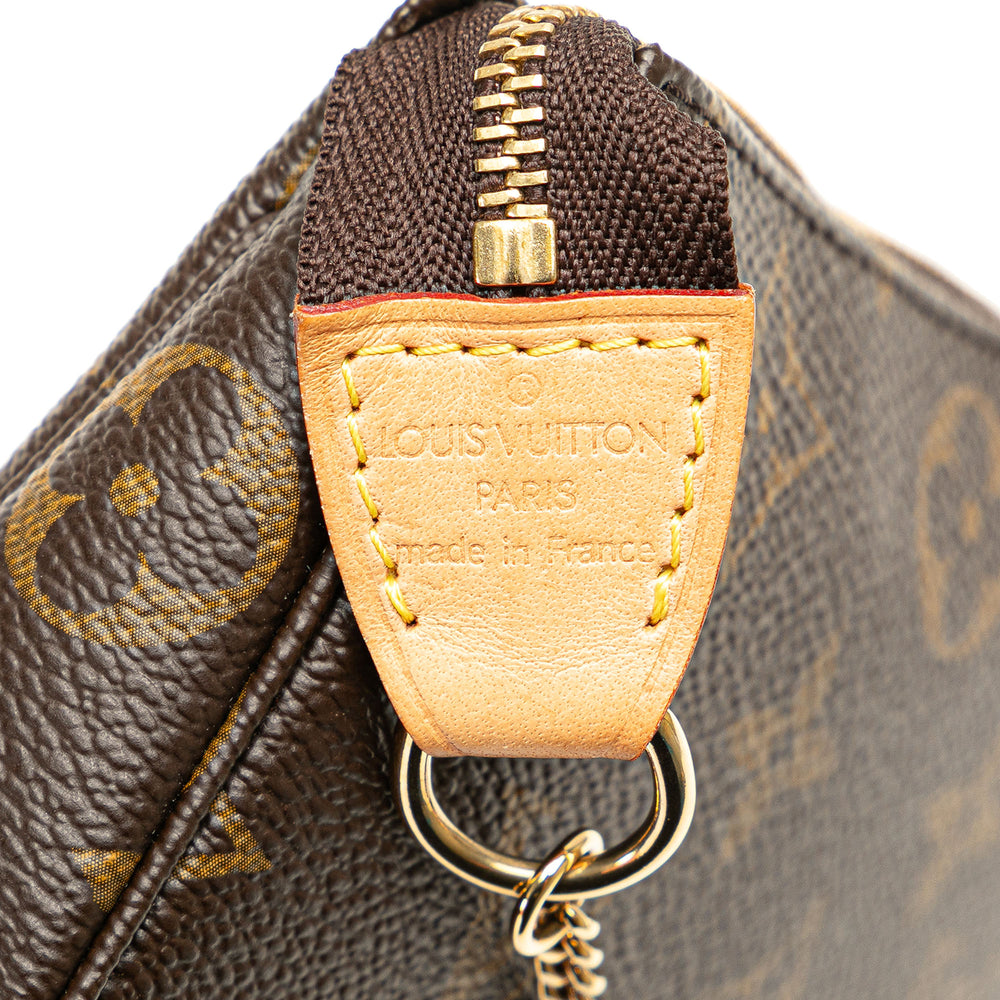 Louis Vuitton Monogram Mini Pochette Accessoires Brown