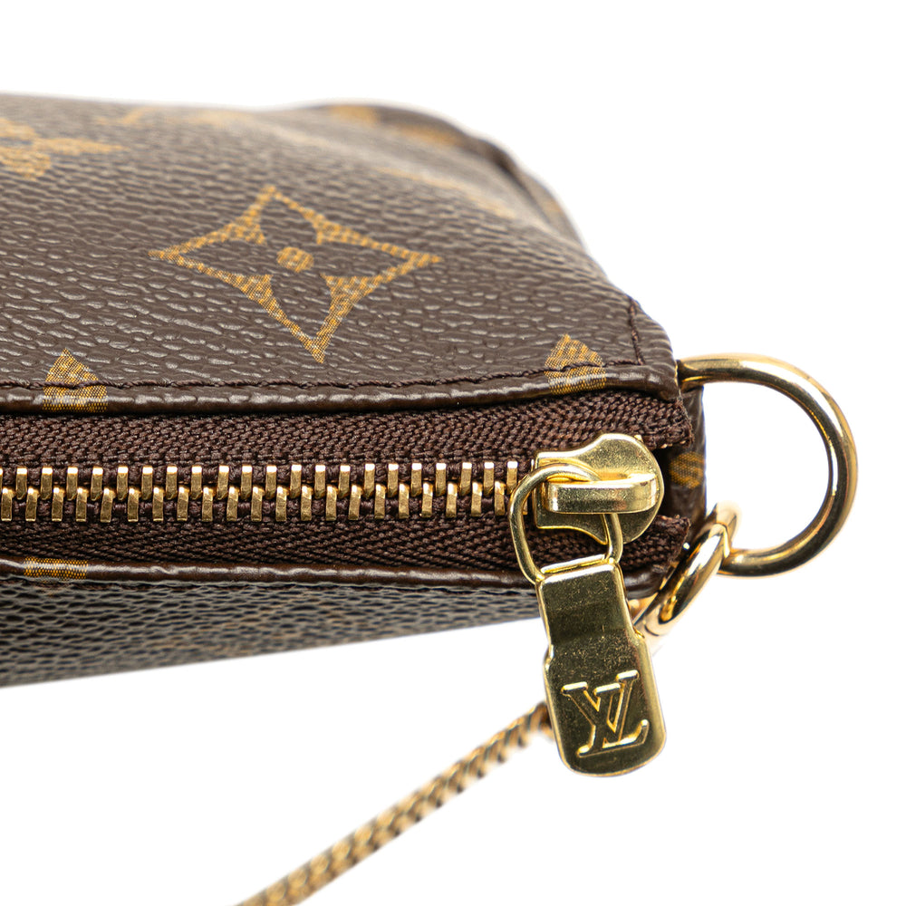 Louis Vuitton Monogram Mini Pochette Accessoires Brown