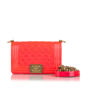 Chanel Small Patent Boy Bag Red