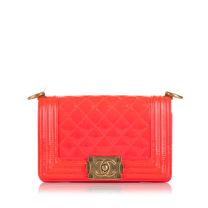 Chanel Small Patent Boy Bag Red