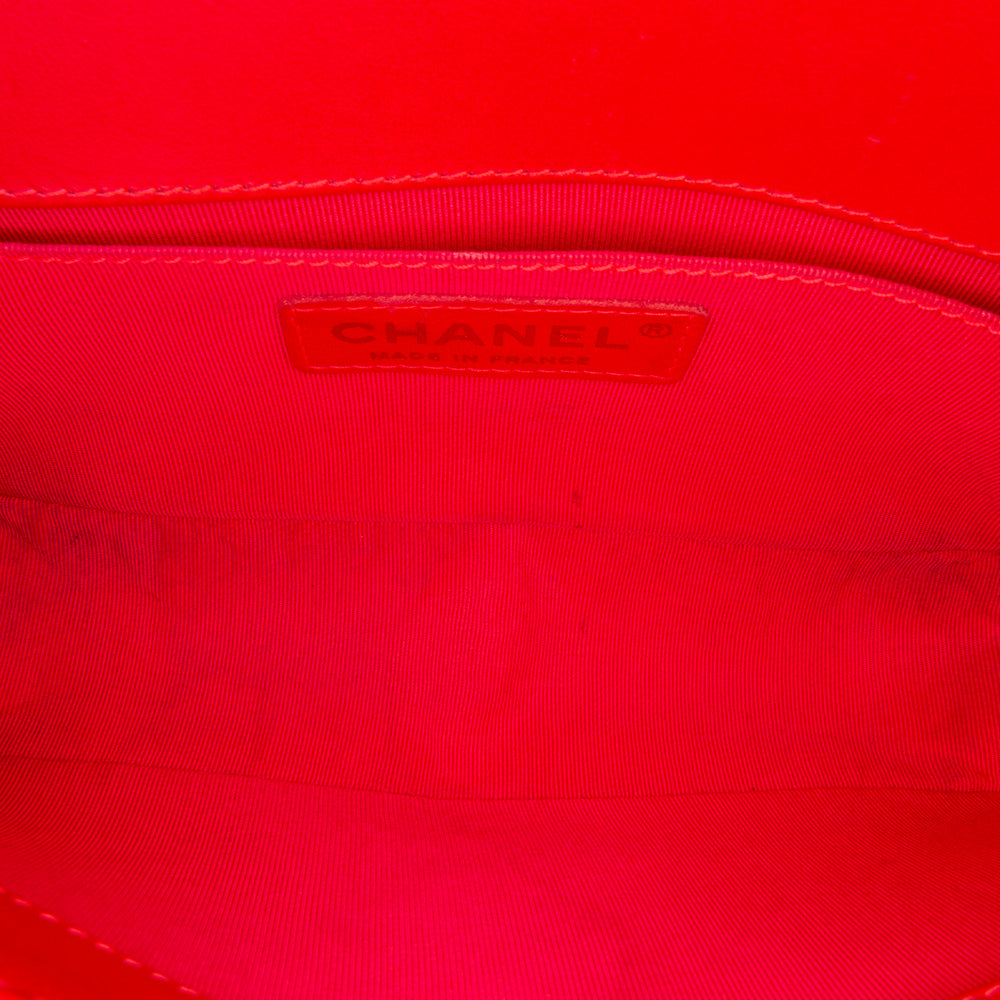 Chanel Small Patent Boy Bag Red