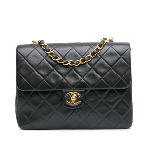 Chanel Square Classic Quilted Lambskin Flap Black