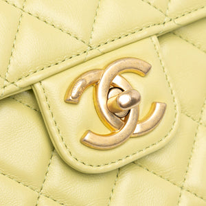 Chanel Small Classic Lambskin Casino Royale Charms Single Flap Green