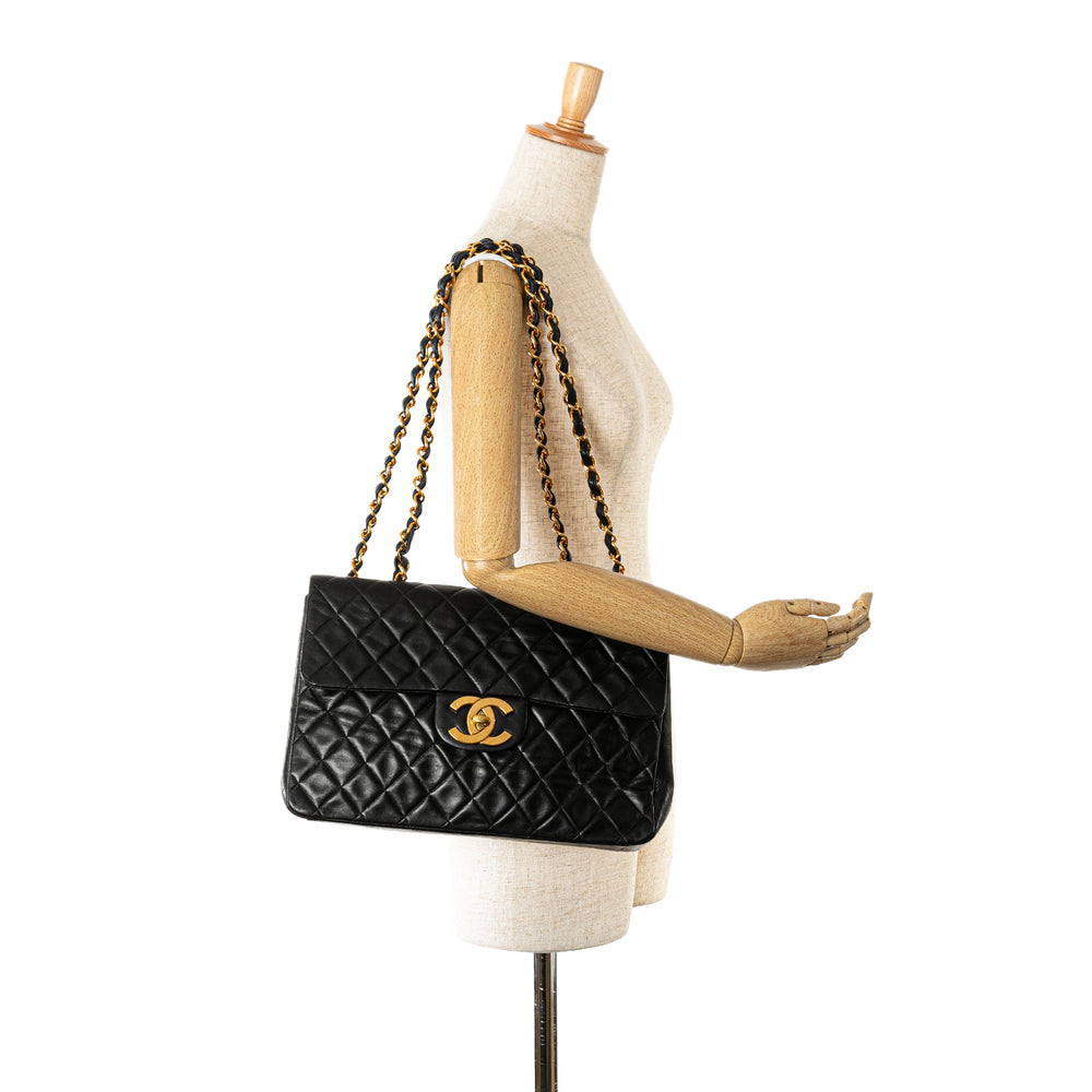 Chanel Maxi XL Classic Lambskin Single Flap Black