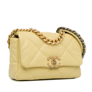 Chanel Medium Lambskin 19 Flap Yellow