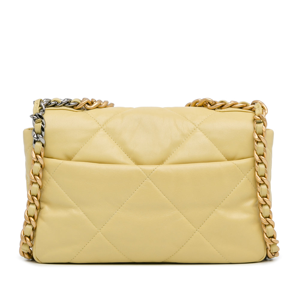 Chanel Medium Lambskin 19 Flap Yellow