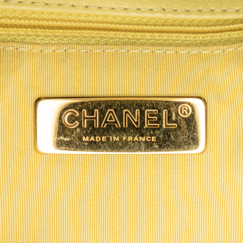 Chanel Medium Lambskin 19 Flap Yellow