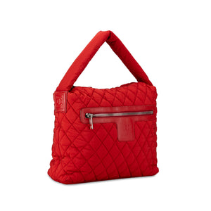 Chanel Quilted Nylon Coco Cocoon Hobo Red