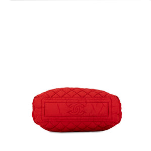 Chanel Quilted Nylon Coco Cocoon Hobo Red