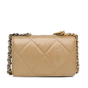 Chanel Quilted Lambskin 19 Wallet on Chain Gold