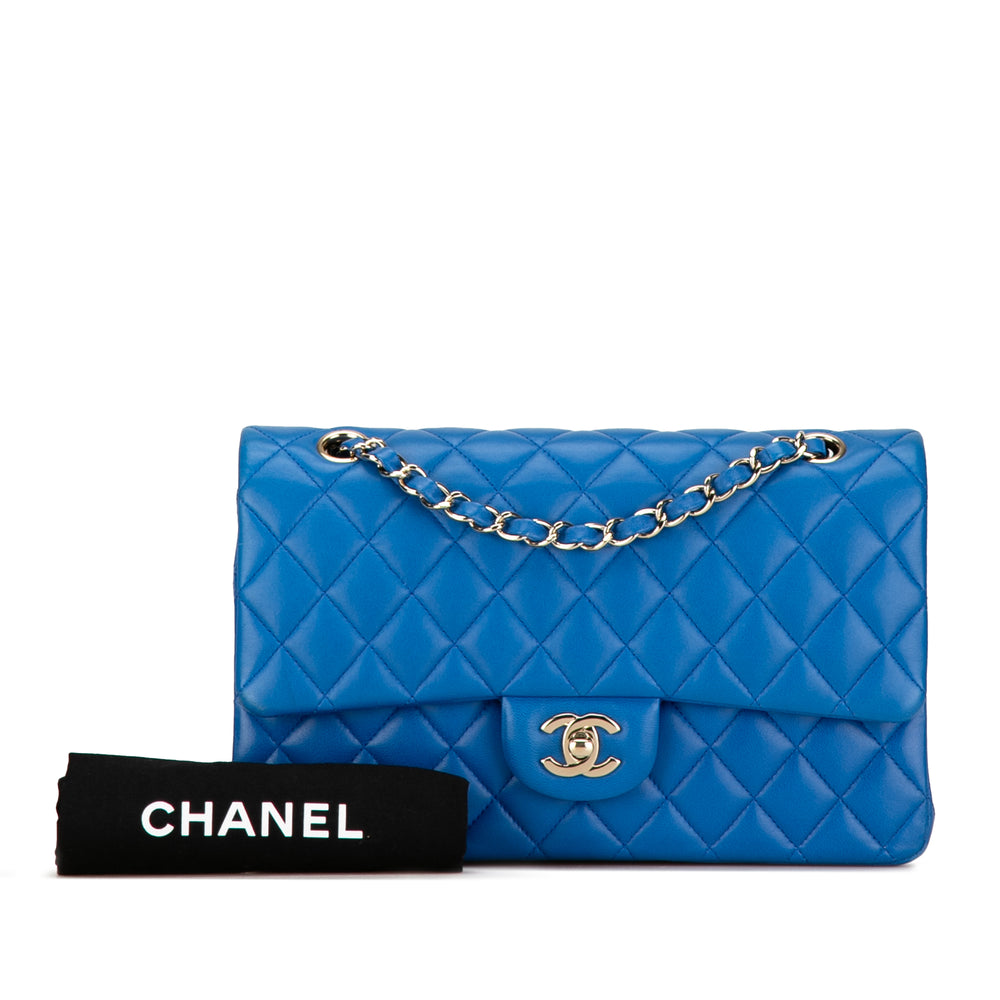 Chanel Medium Classic Lambskin Double Flap Blue