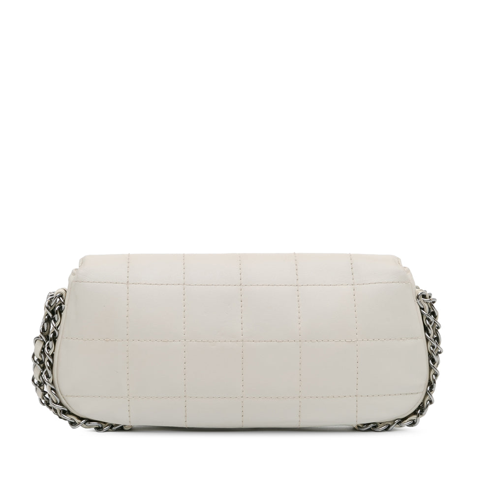 Chanel Choco Bar Lambskin 3 Chain Single Flap White