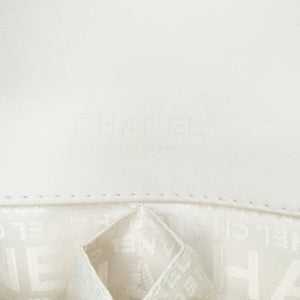 Chanel Choco Bar Lambskin 3 Chain Single Flap White