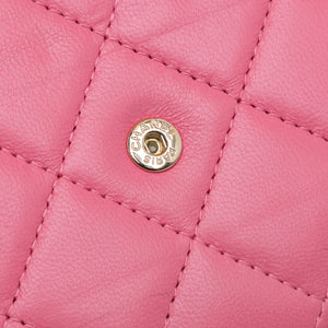 Chanel Quilted Lambskin Emoticon Wallet On Chain Pink