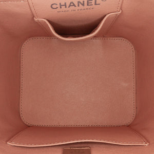 Chanel Lambskin Top Handle Vanity Case with Chain Pink