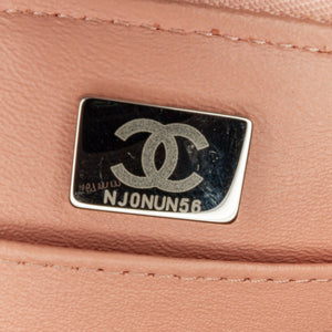 Chanel Lambskin Top Handle Vanity Case with Chain Pink