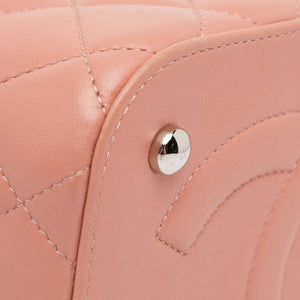 Chanel Lambskin Top Handle Vanity Case with Chain Pink