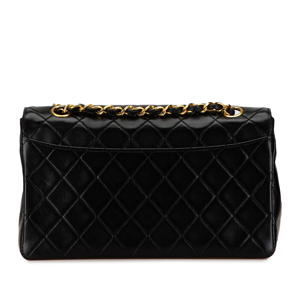 Chanel CC Matelasse Lambskin Flap Crossbody Bag Black