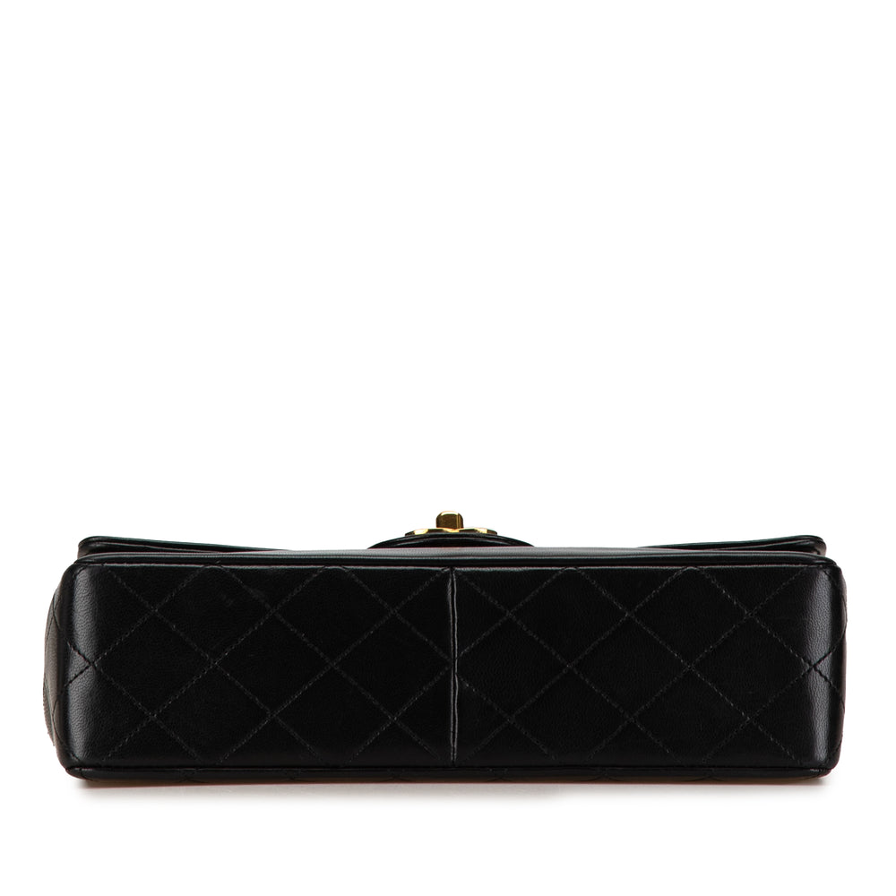 Chanel CC Matelasse Lambskin Flap Crossbody Bag Black